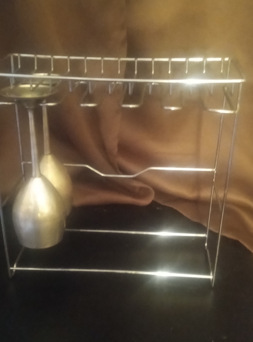 MCM Chrome Stemware Rack for Drying, Storing, and Displaying Wine Glasses&Goblet
